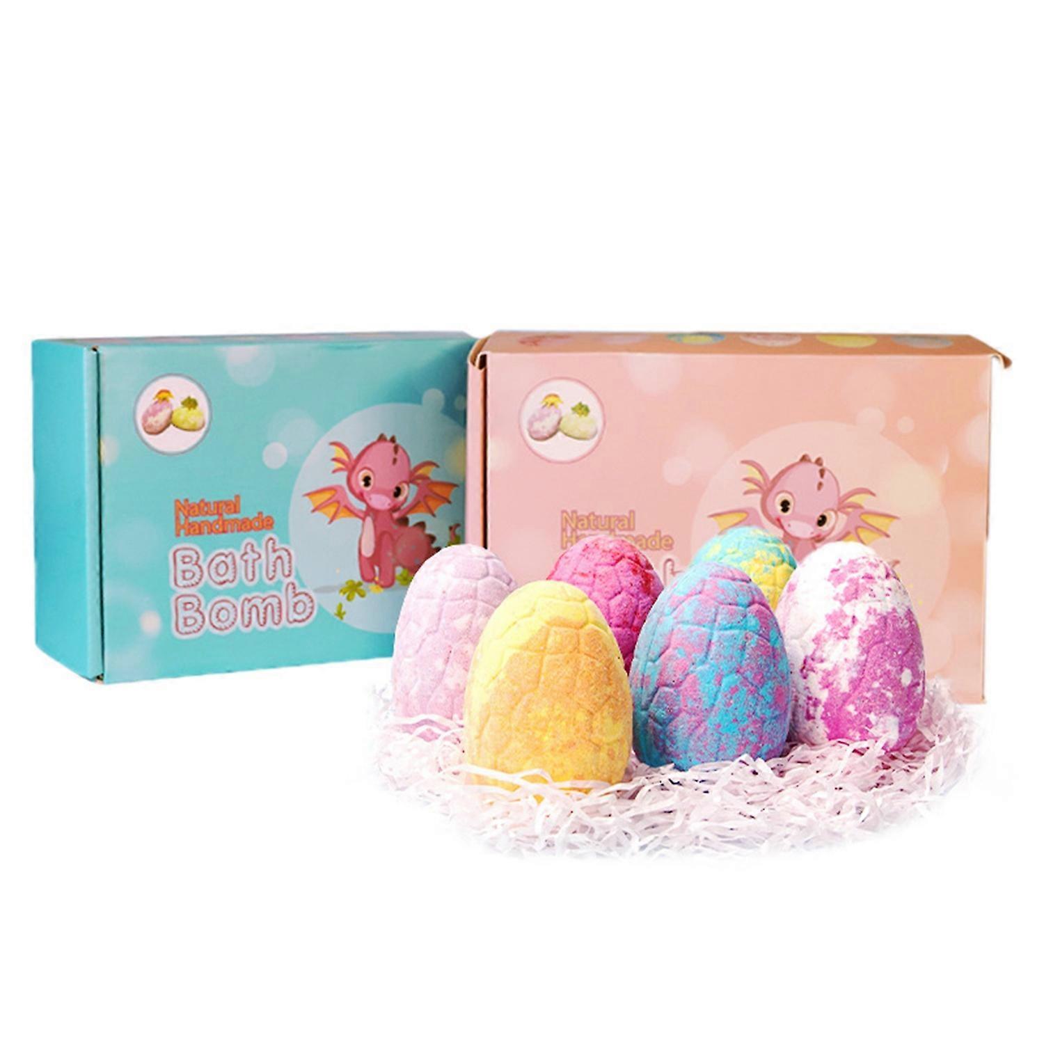 6PCS Bath Bombs Gift Set with Dinosaur Toys Inside Safe Spa Bath Fizz Balls Kit