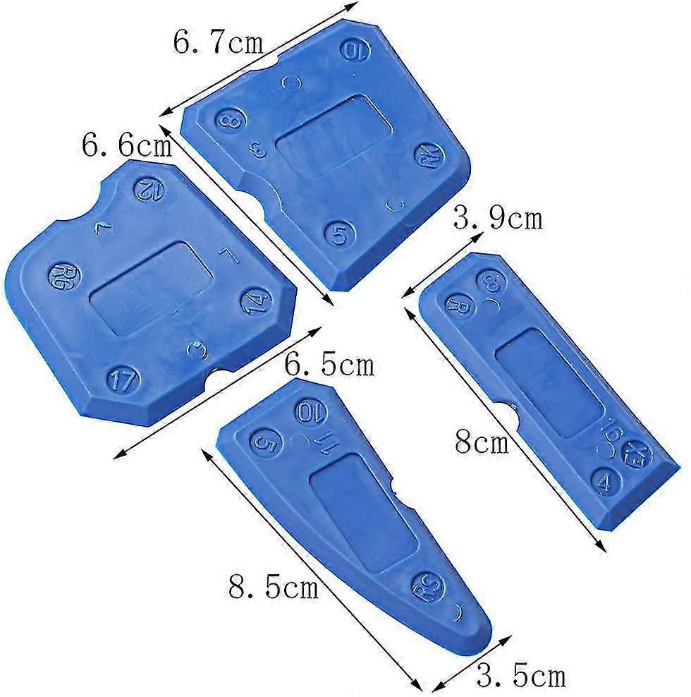 4PCS Silicone Remover Tool, Silicone Squeegee Grout Tool, Sealant Remover, Grout Scraper,Blue