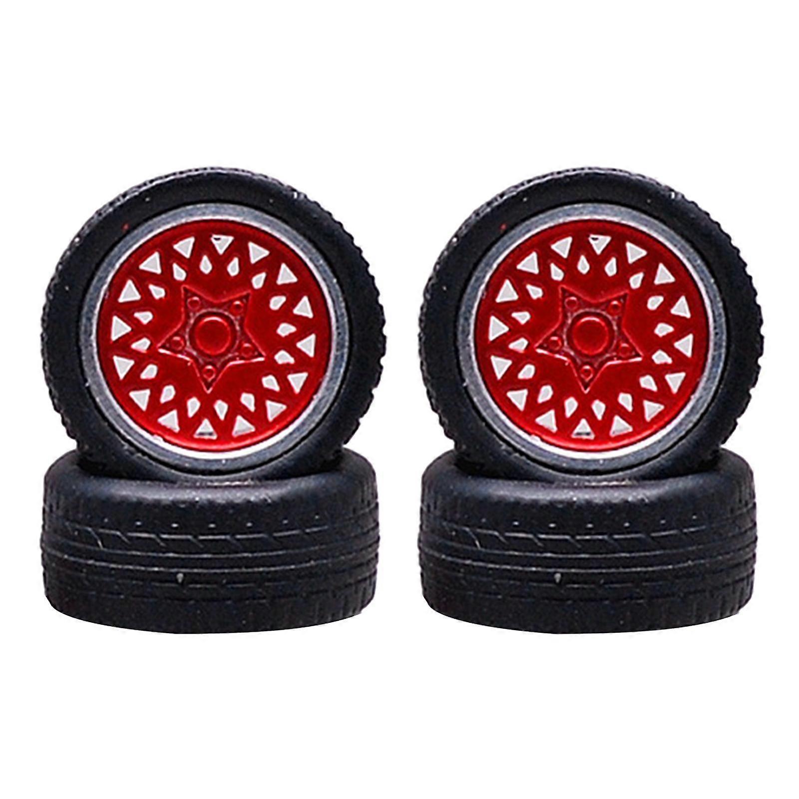 4x RC Wheels Tires Vehicle Accessory Part Rubber Tire for RC Car Crawler red
