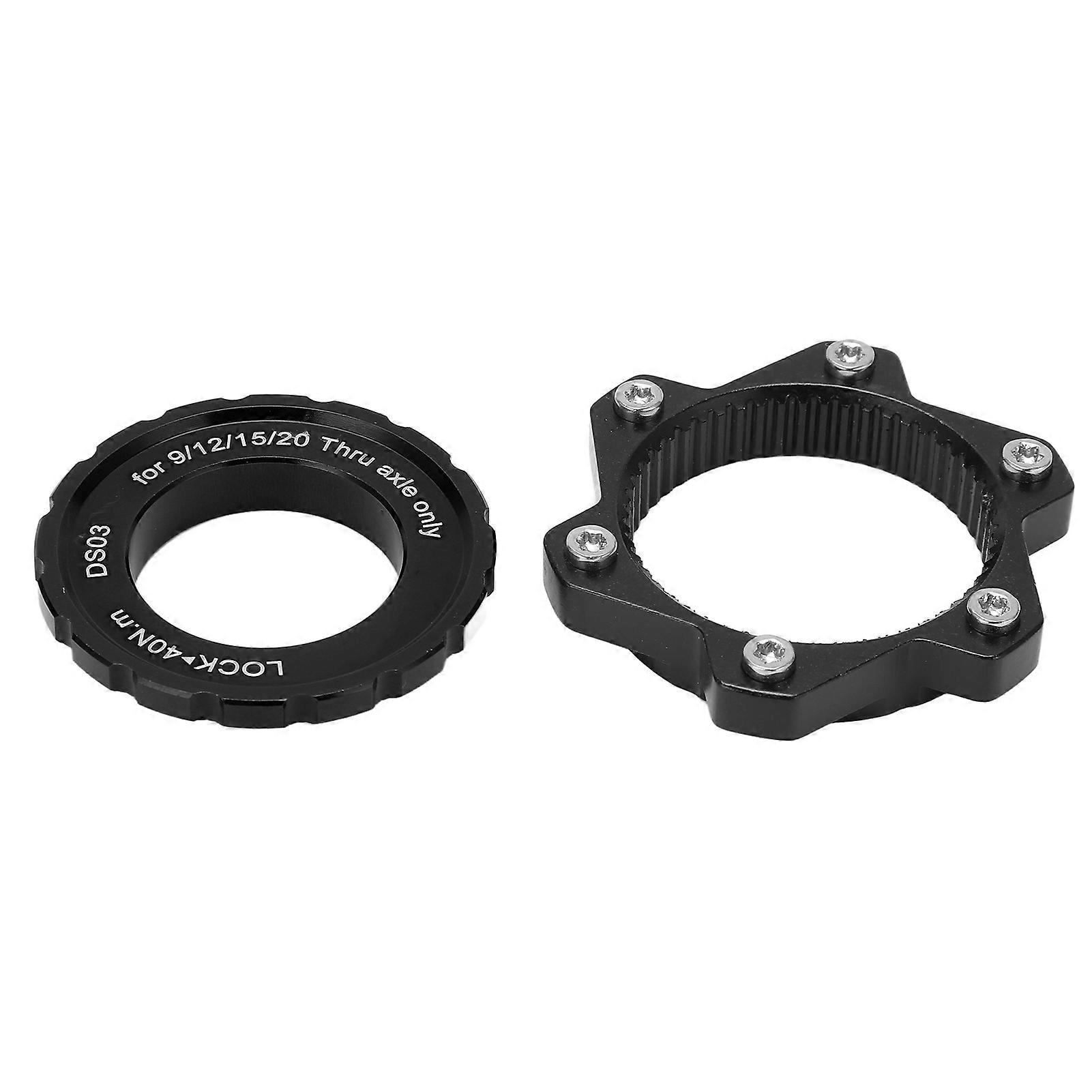 MEIJUN Centerlock to 6 Bolt Fitting Adapter Lockring Aluminium Alloy Axle Hub Adapter for Thru Axle HubBlack