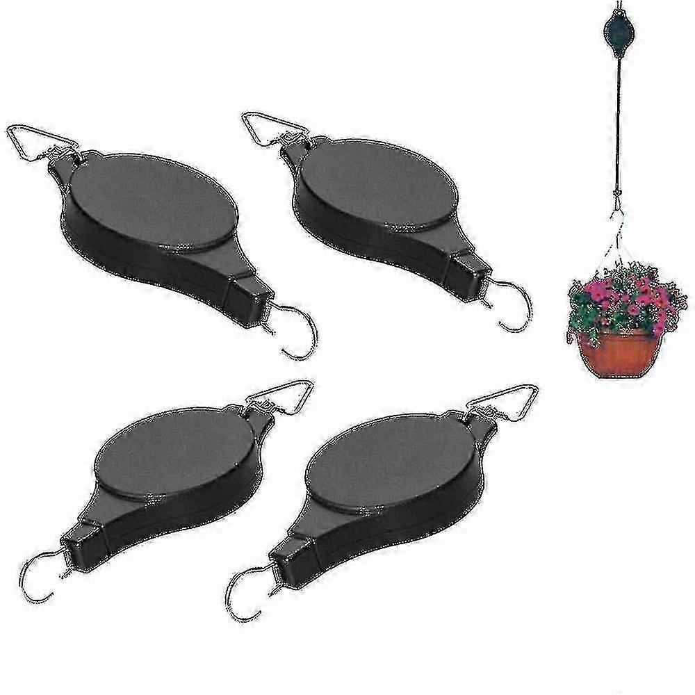 4pcs Adjustable Retractable Pulley Hooks for Garden Hanging Flower Baskets