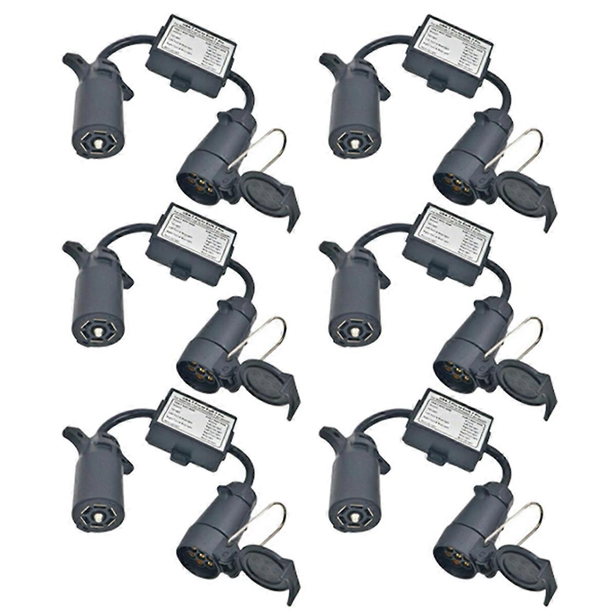 USA to EU Trailer Light Converter US 7-Way Blade Socket to EU 7-Pin Round Plug