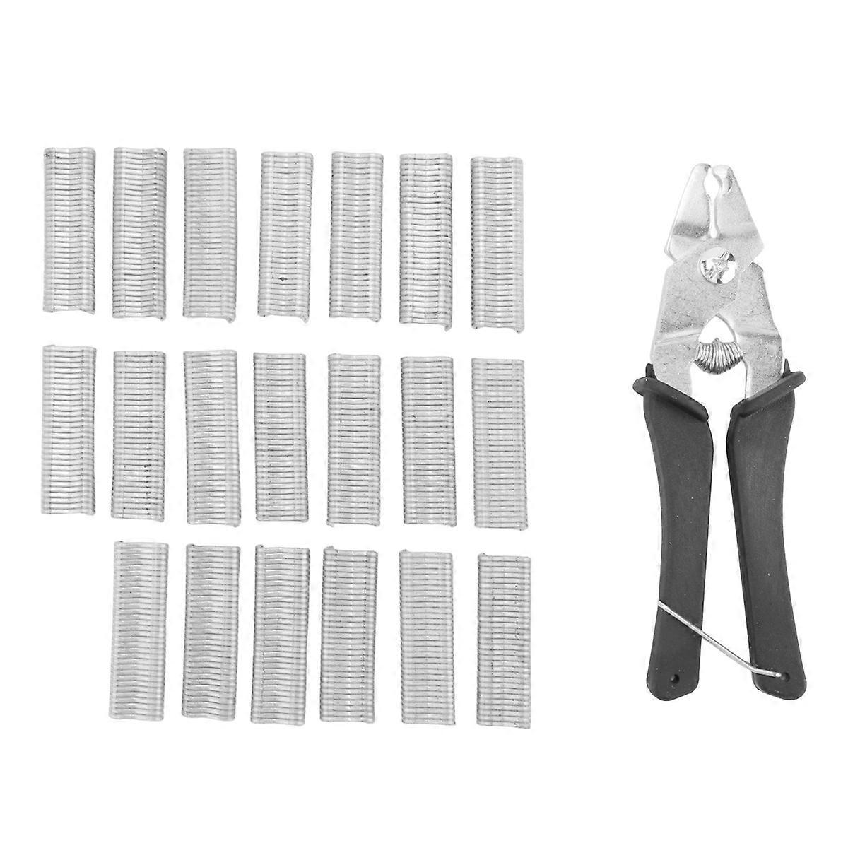 1Pcs Hog Ring Plier Tool and 600Pcs M Clips Chicken Mesh Cage Wire