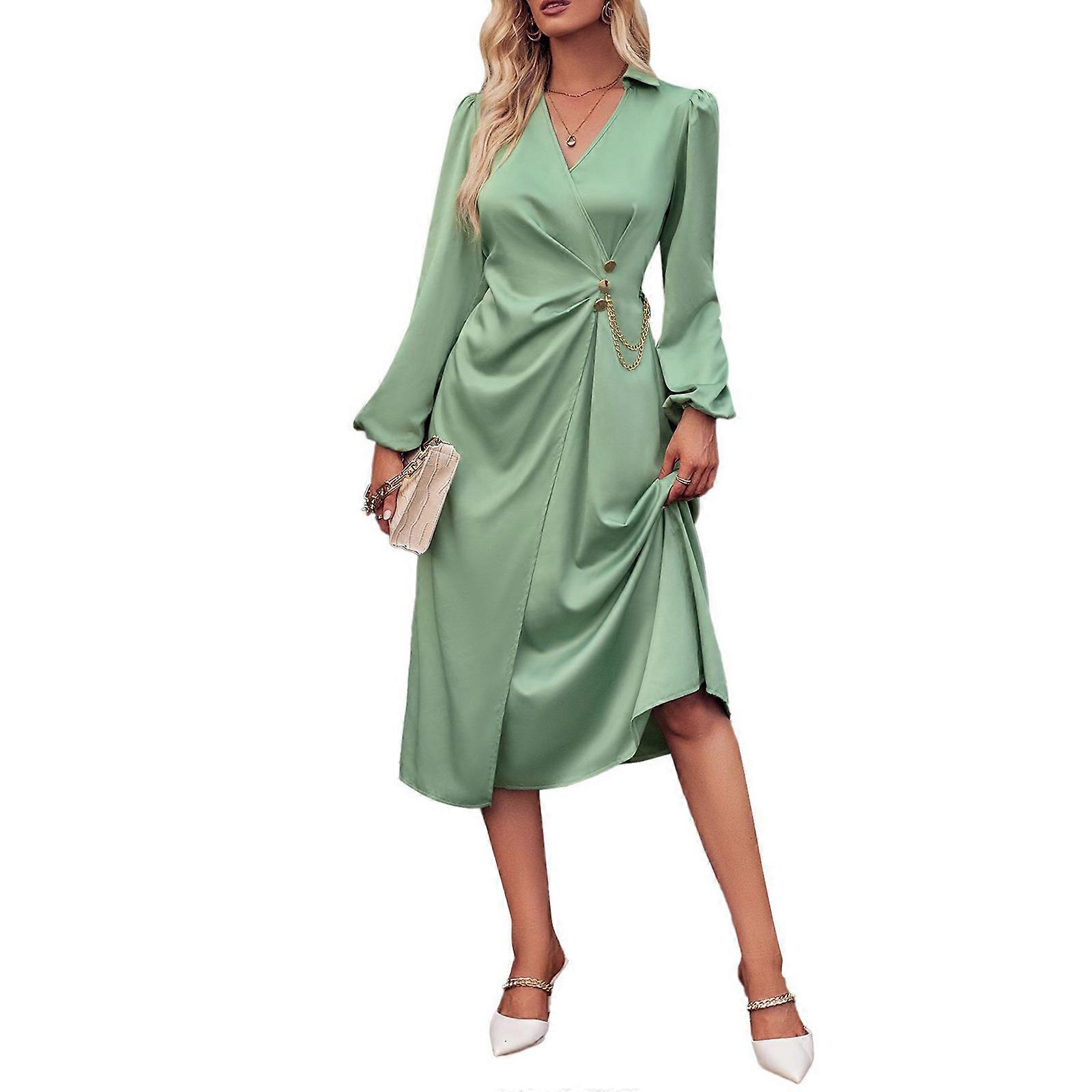 sachin and babi light blue dress LONGYUAN Womens Dress Long Sleeve Knee Length Dresses Casual Fall Dress  with Pockets Trendy 2026 in Dubai - UAE main image 1
