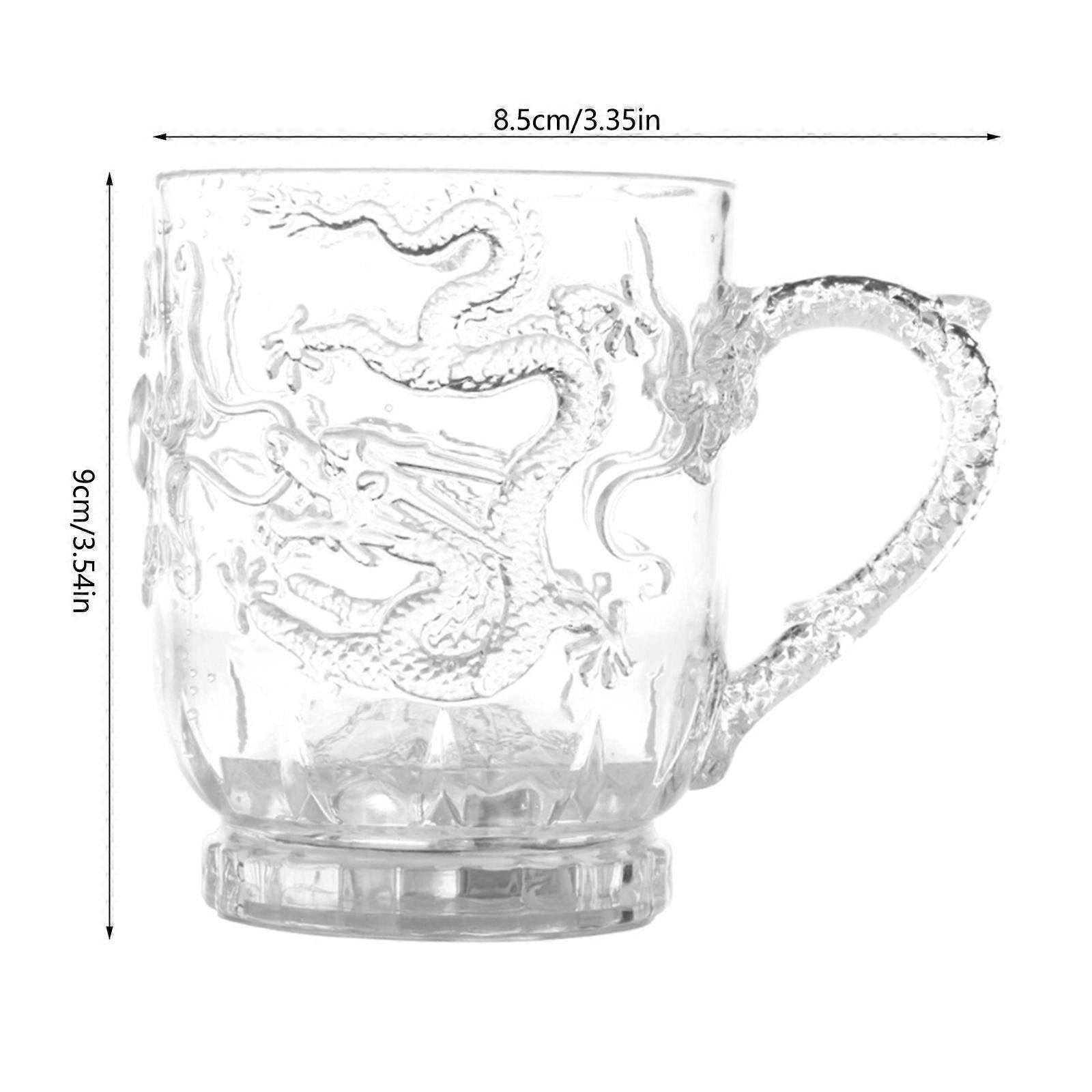 Glasses Beer Cup Dragon LED Inductive Rainbow Color Flashing Light Glow Mugs White