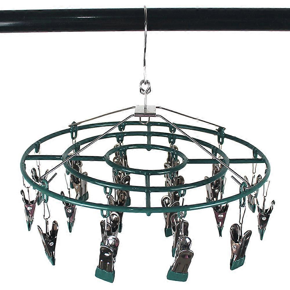 Rustfrit stål husholdningstøj bøjle 24 klip tøj bøjle sokker bøjle