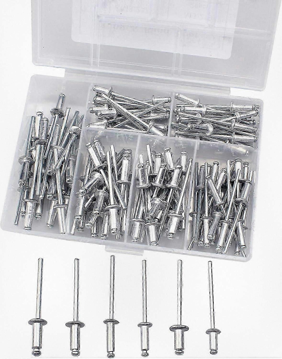 120pcs Aluminum Alloy Dome Head Pop Rivets with Round Head Open Design for Secure Fastening.