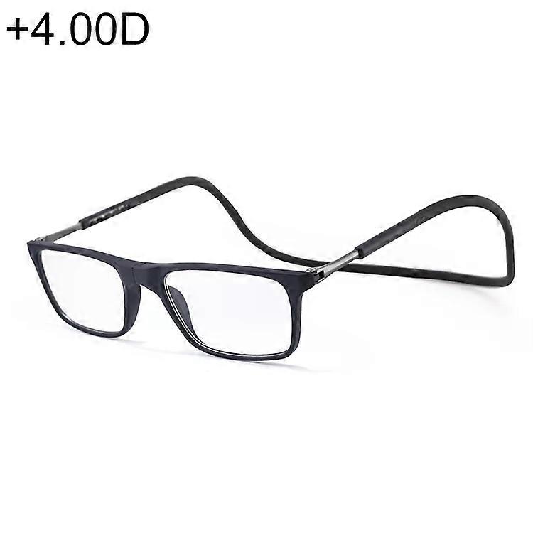 防蓝光老花眼镜-可调节颈带,+4.00D,黑色黑色