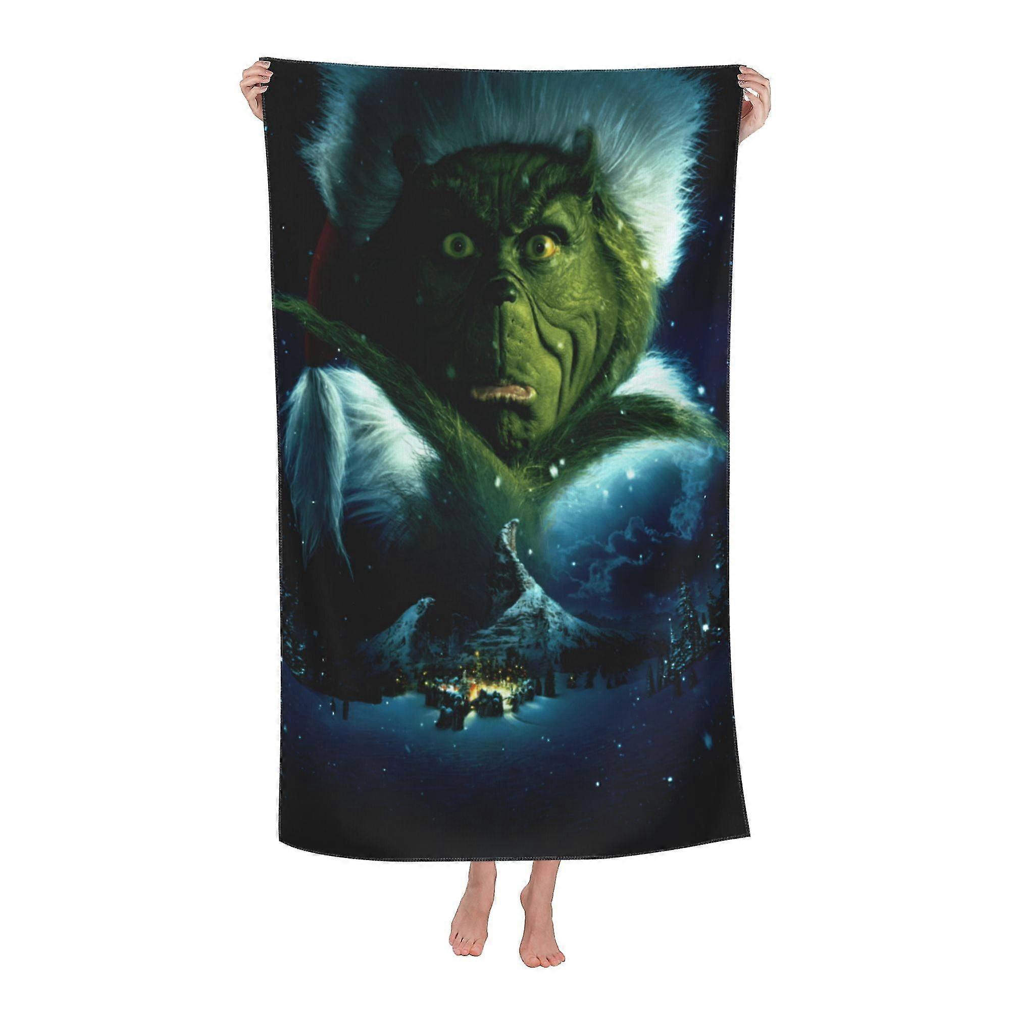 The Grinch Beach Towel, Large Microfiber Bath Towel