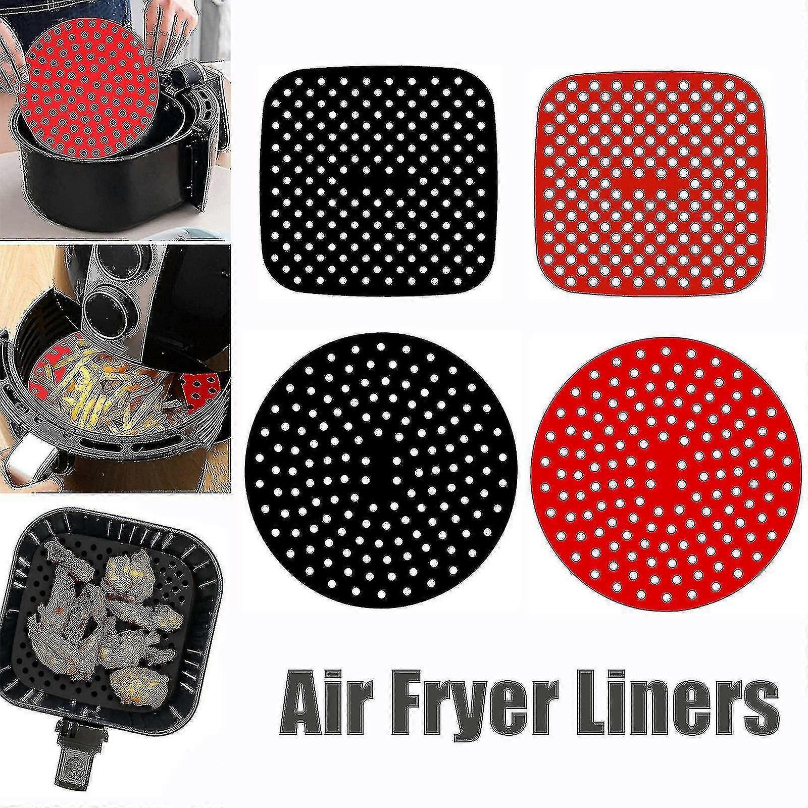 Air Fryer Liners Non-stick Silicone Pad Mat Reusable Basket Square Round