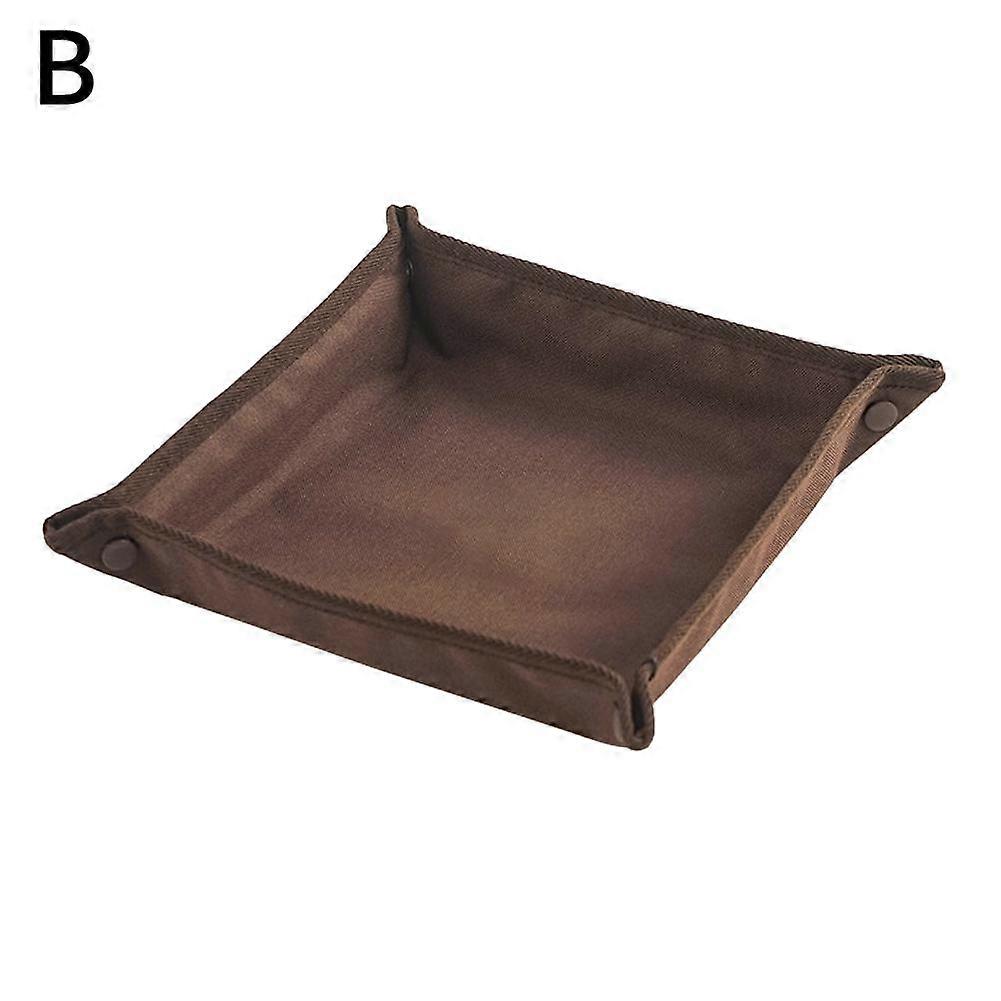 Brown (B) M$ Outdoor camping storage tray home travel storage box camping portable folding square sundries storage tray