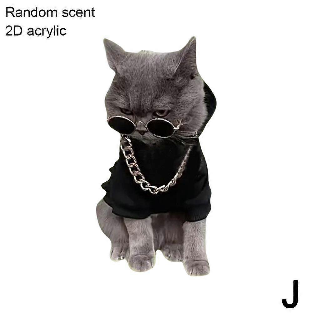 Sød kat billuftventil klips aromaterapi diffuser med solid duft og kortholder