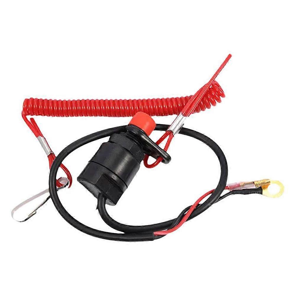 Outboard Engine Cord Kill Stop Safety Lanyard Tether Shutdown Pull Cord Switch