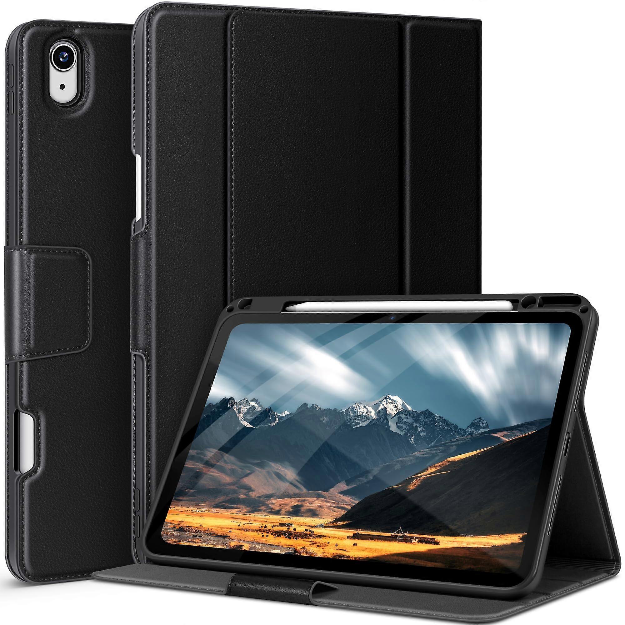 Case for iPad Air 13 Inch M3/M2 with Pencil Holder, Multiple Viewing Angles, Magnetic Closure, Auto Sleep/Wake Black