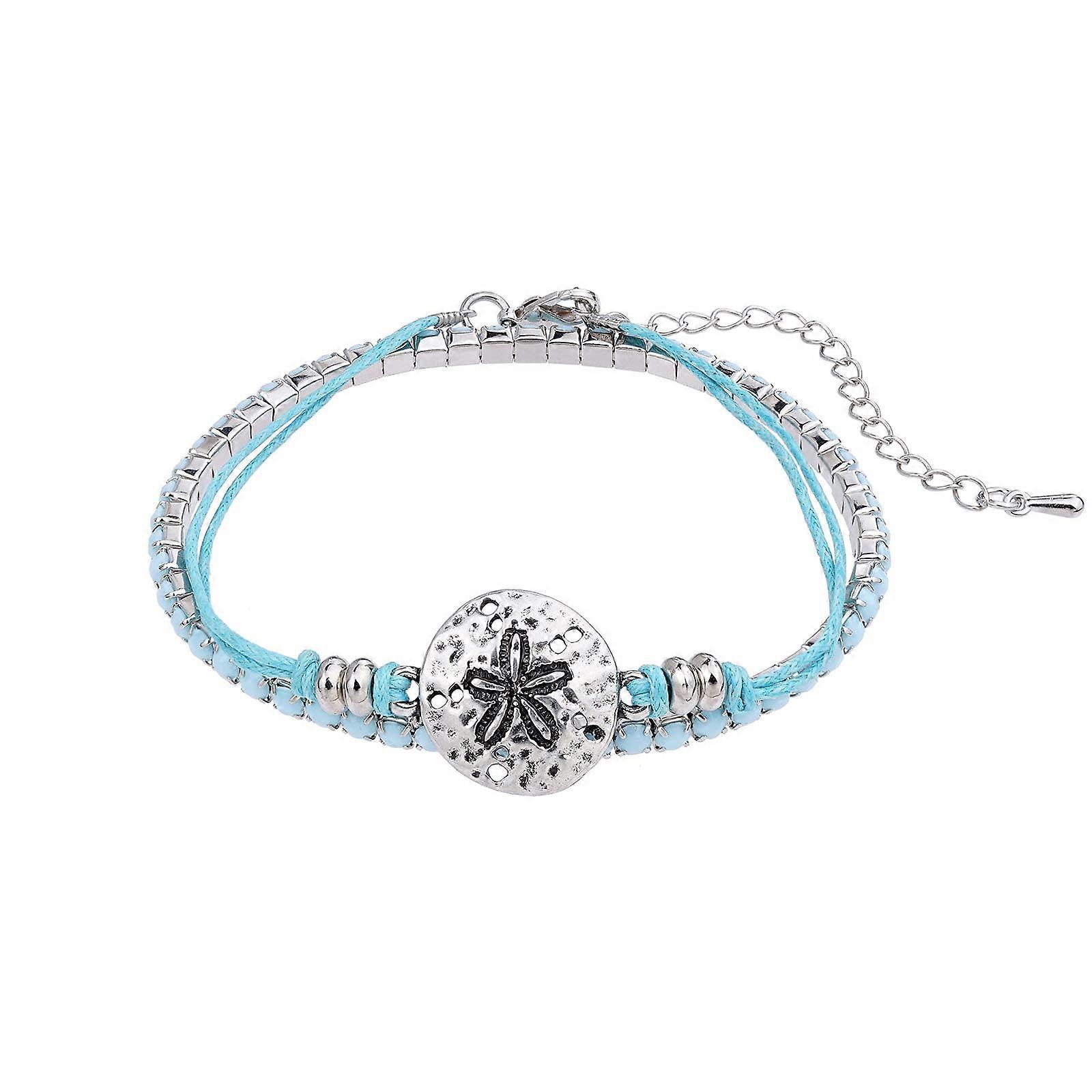 Beach bracelets for women boho starfish turtle shell turquoise beads stretch bracelets