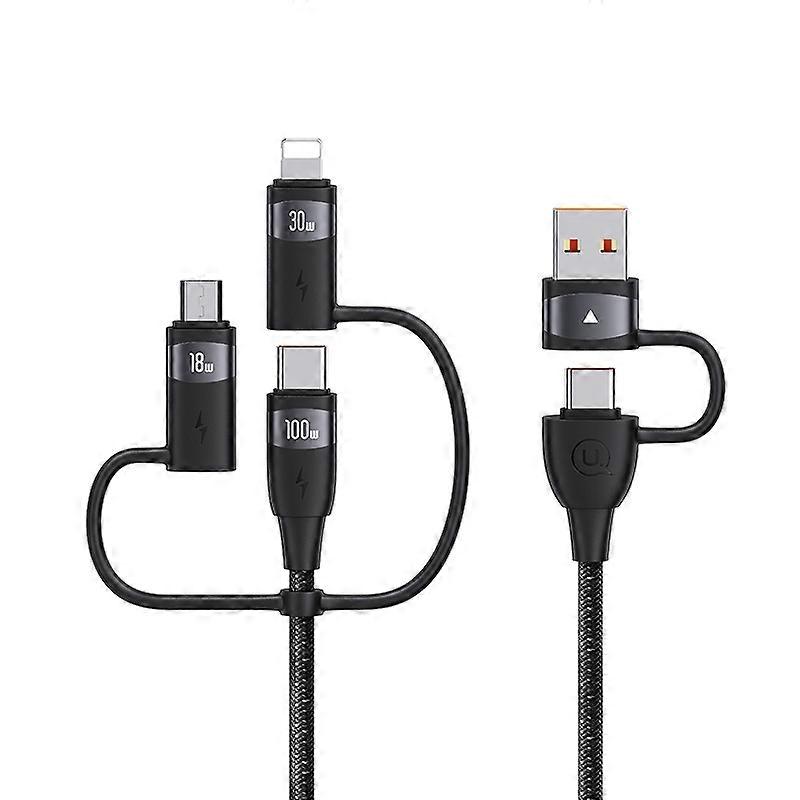 USAMS US-SJ645 U85 1.2m PD100W 6 in 1 Alloy Multifunctional Fast Charging Cable