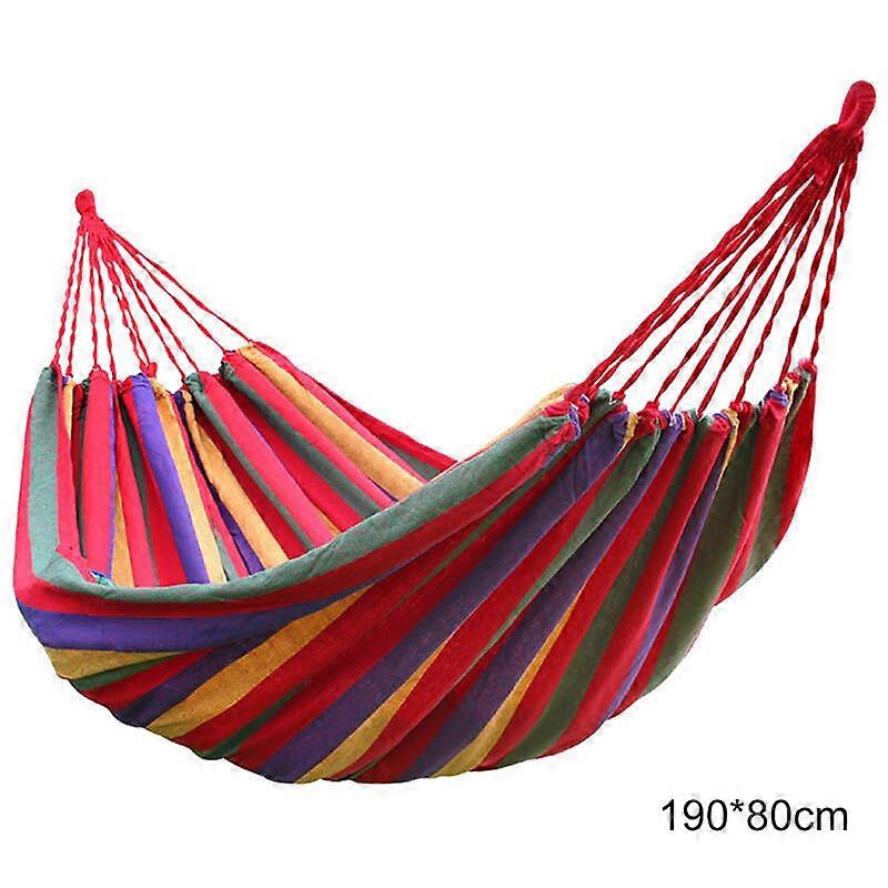 Canvas Hammock Rollover Prevention Outdoor Swing With Wooden Sticks Outdoor Hammock Comfortable