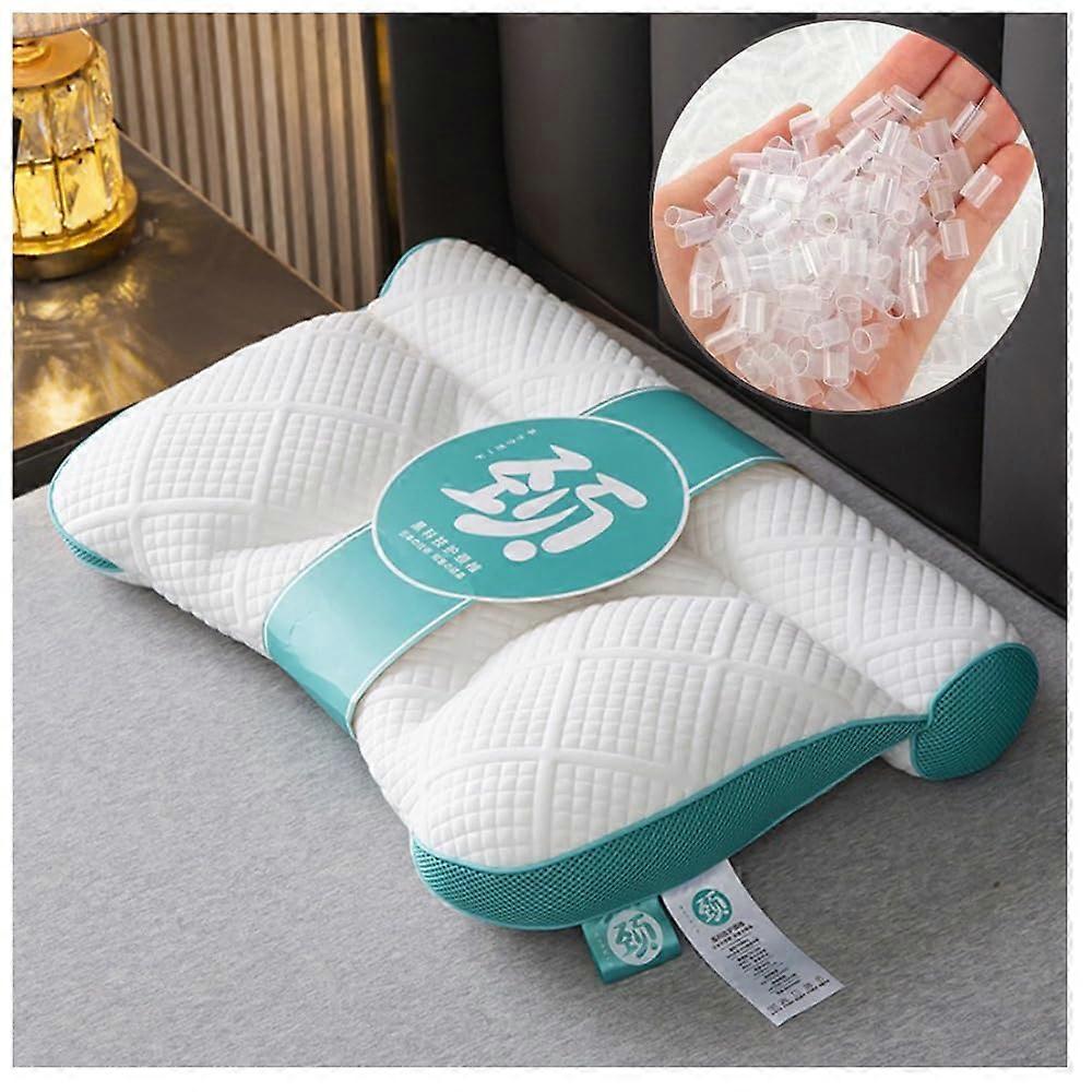 Handmade Cervical Pillow for Neck and Shoulder Pain Relief, Ergonomic Design with Orthopedic Support, Green, for Side and Back Sleepers