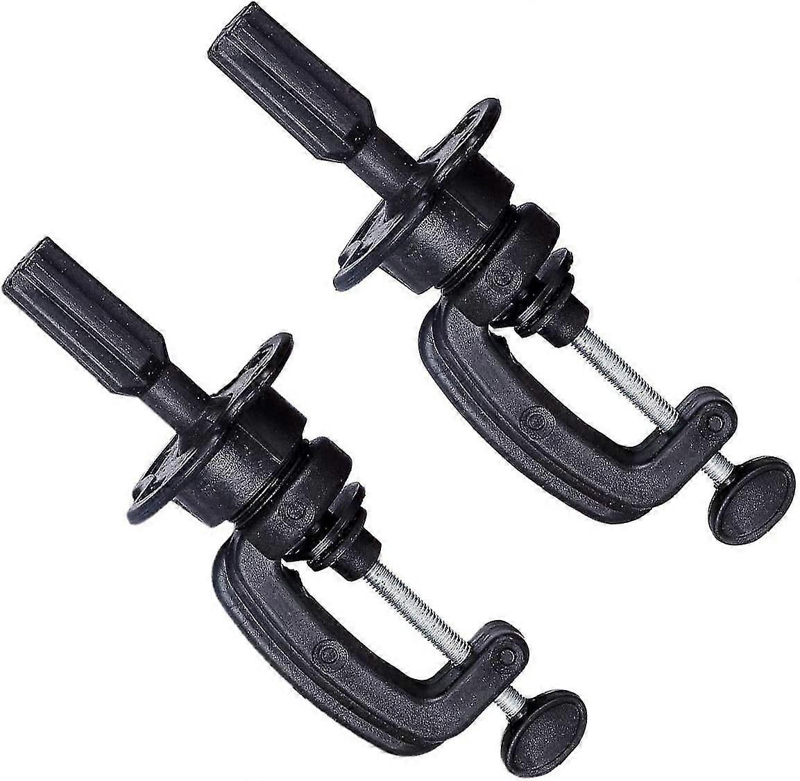 2-pack Adjustable Training Head Brackets, Display Mannequin Head, Cosmetology Training Head Mounting Bracket, Table Clamp, Black