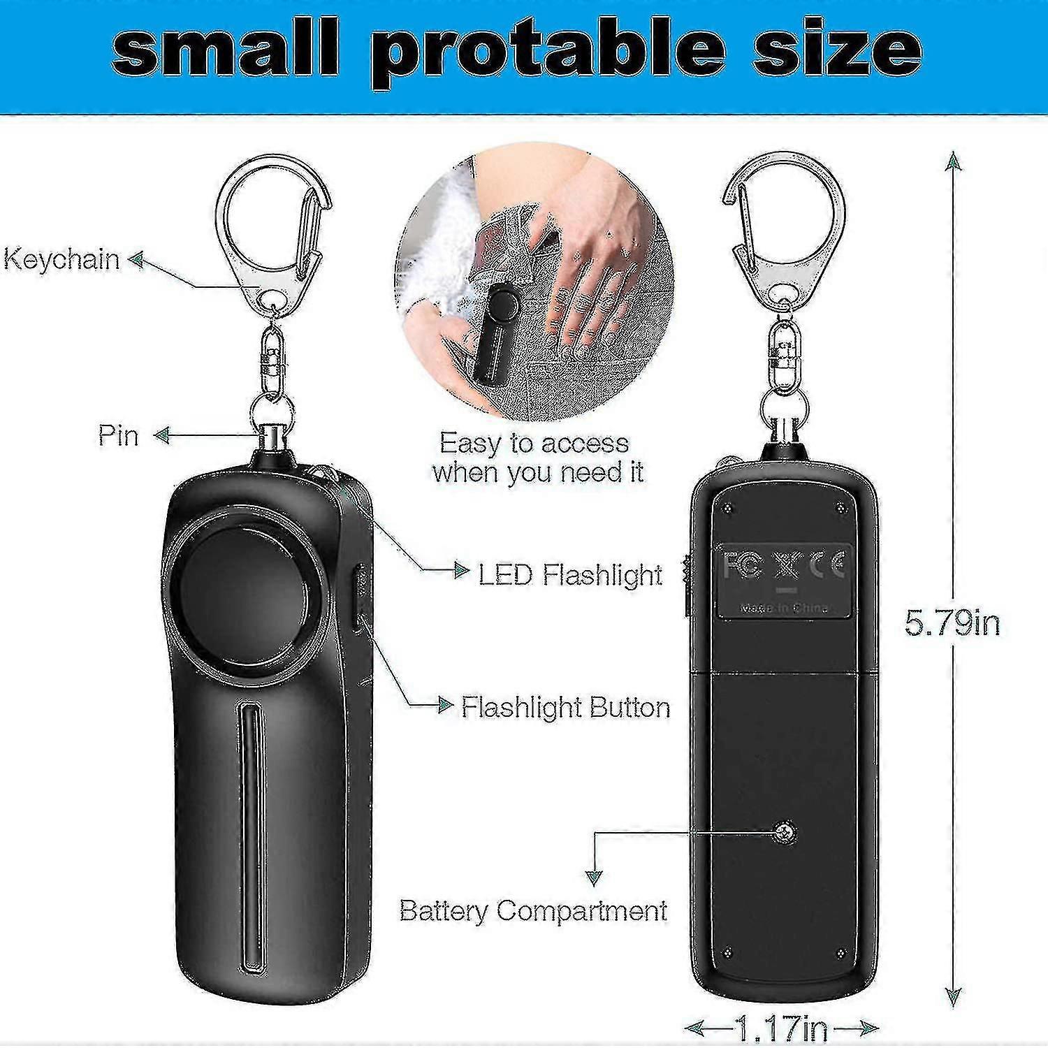 Anti-wolf Alarm2pcs-black-pink