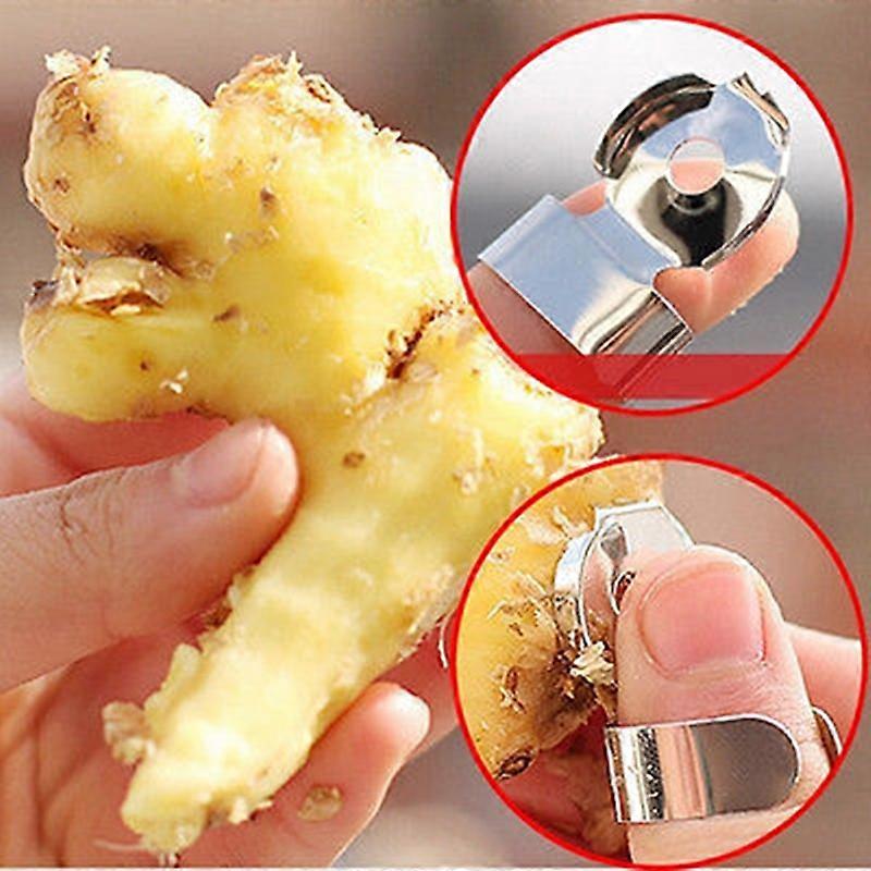 2pcs Practical Stainless Steel Kitchen Gadget Garlic Ginger Cutter Peeler Tools