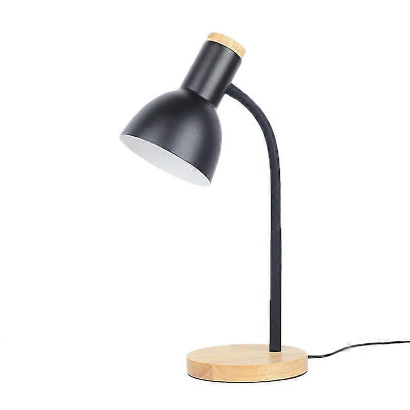 LED Table Eye Protecting Rust Protection Stable Solid Wood Base Flexible Hose Plug In Desk Lamp for Dormitory