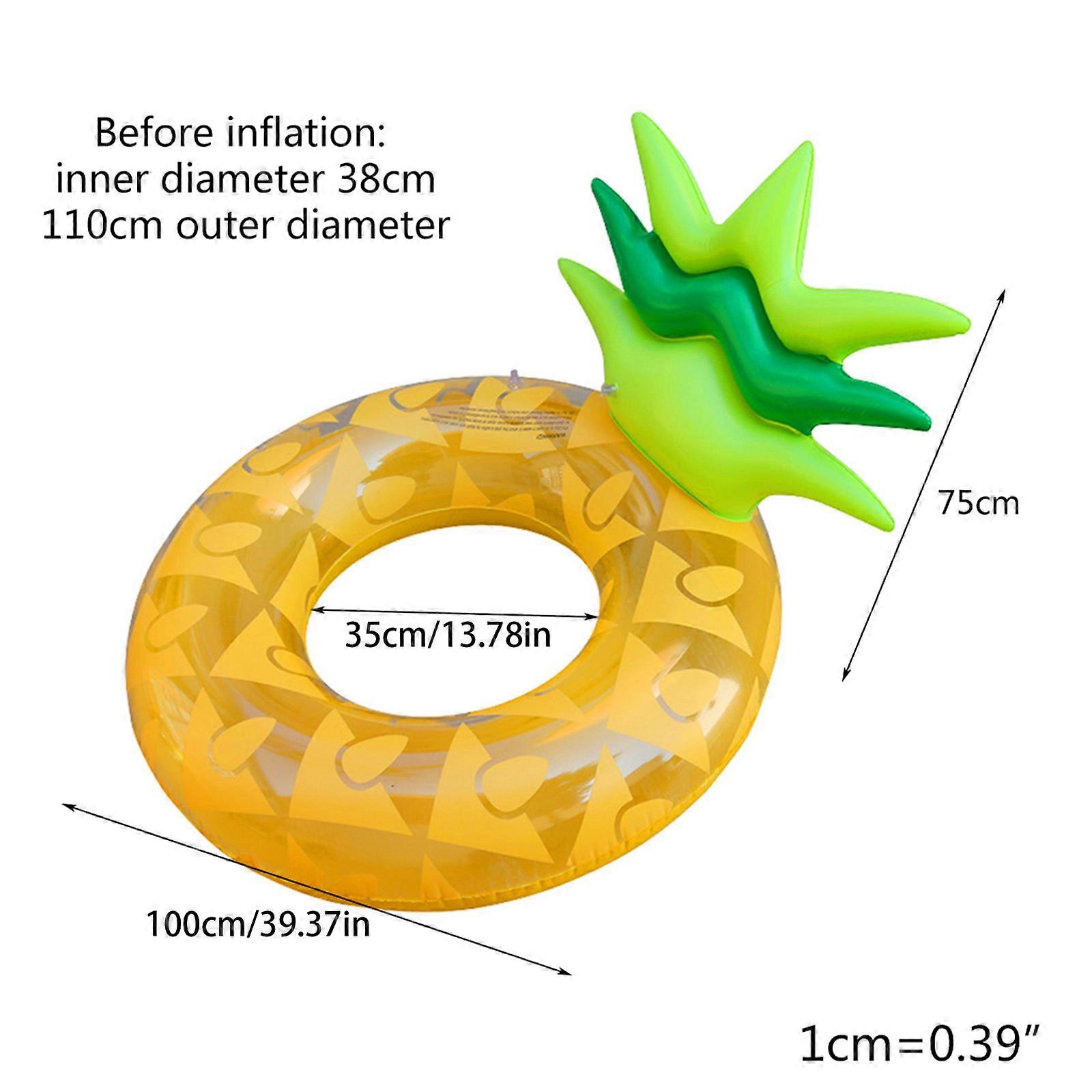 for Giant Inflatable Pineapple Swimming Ring Backrest Pool Floats Circle Beach T Yellow