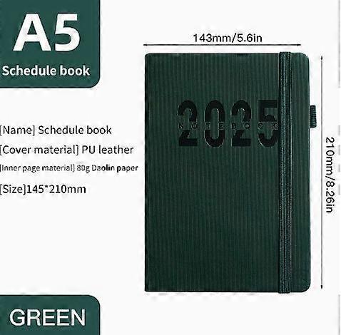 Schedule Planner Notebook with Strap 2025 Notebook with Pen Holder for Students Worker Travel Meetings Daily Planning Supplies