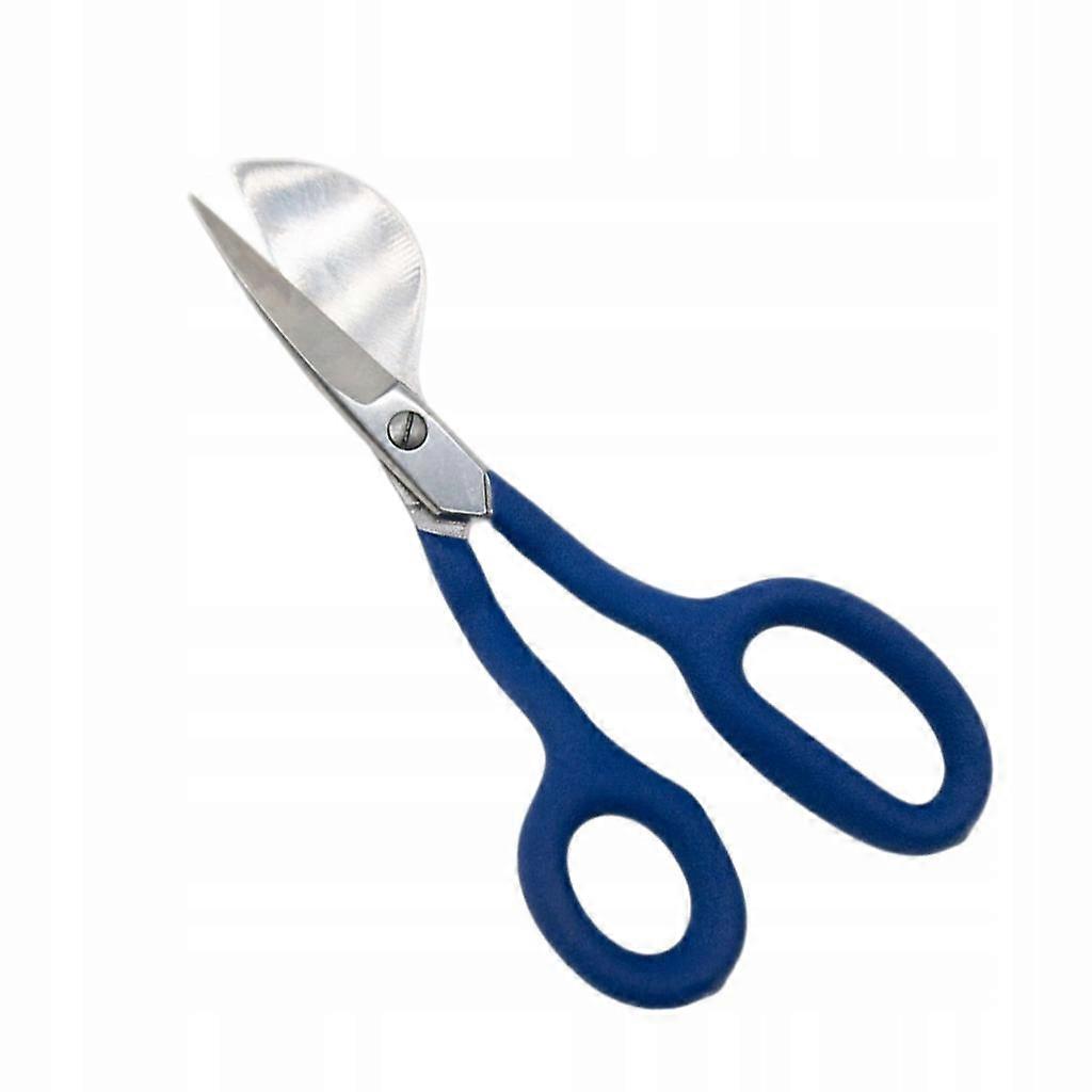 Embroidery Applique Duckbill Scissors 7" Paddle Shaped Blade Bent Blue