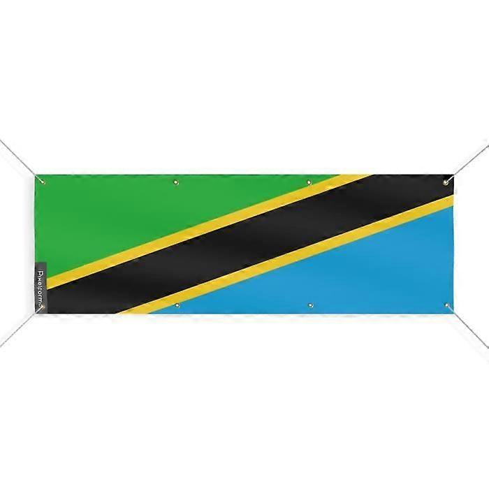 Flag Banner - PIXELFORMA - Tanzania - 80x240 cm - 8 Eyelets - Durable Polyester