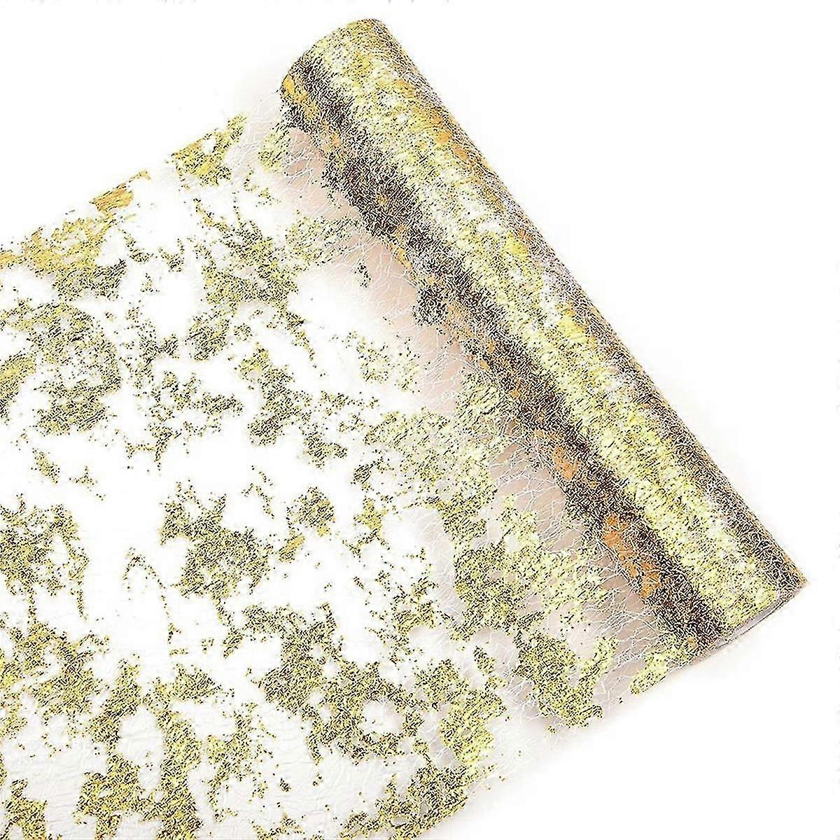 Gold Table Runner Glitter Metallic Thin Mesh Table Runner Sparkly Table Dekorationer til bryllup, Br