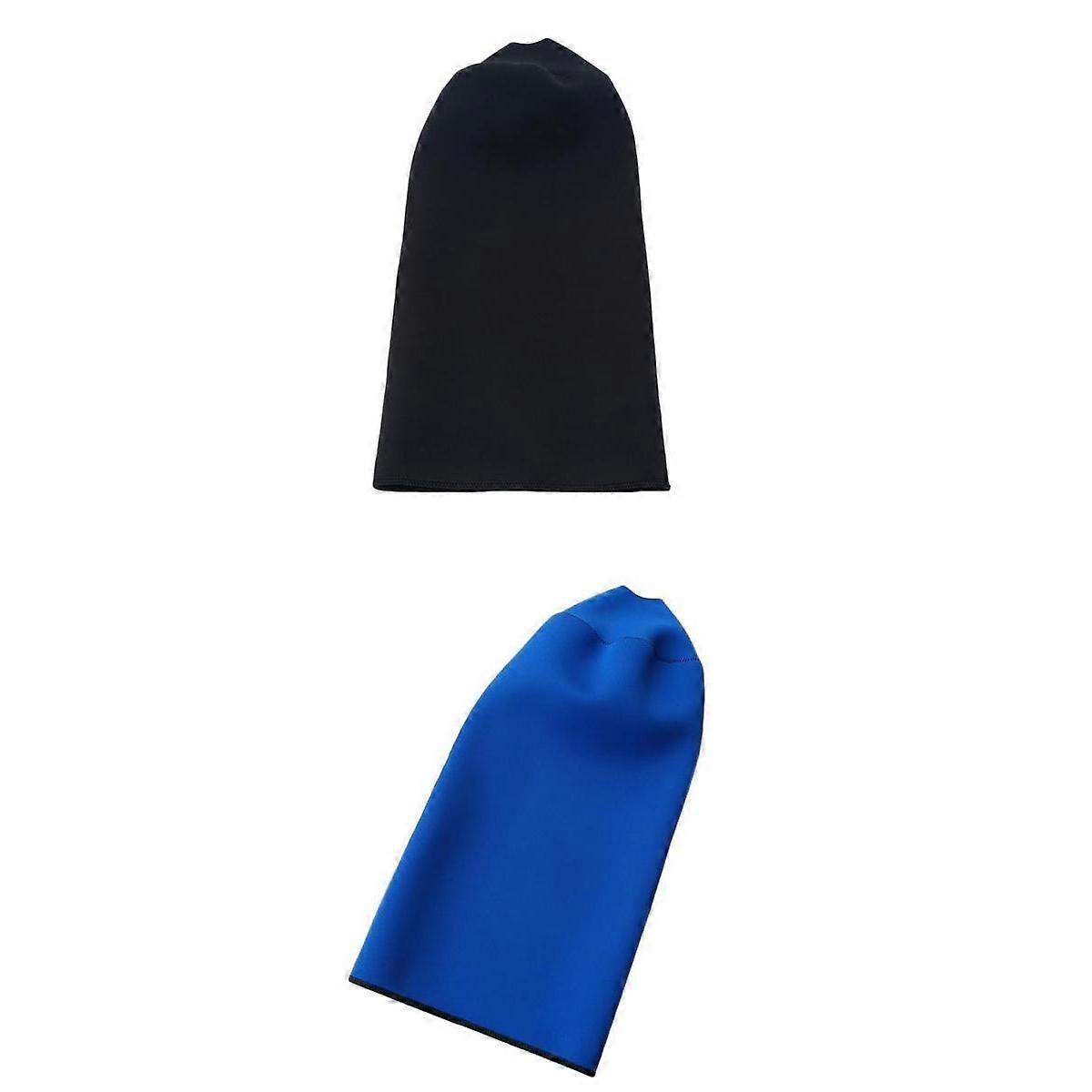 2er Set Tauchflaschendeckel Zylinder Flaschenhülle rutschfest Schwarz+Blau