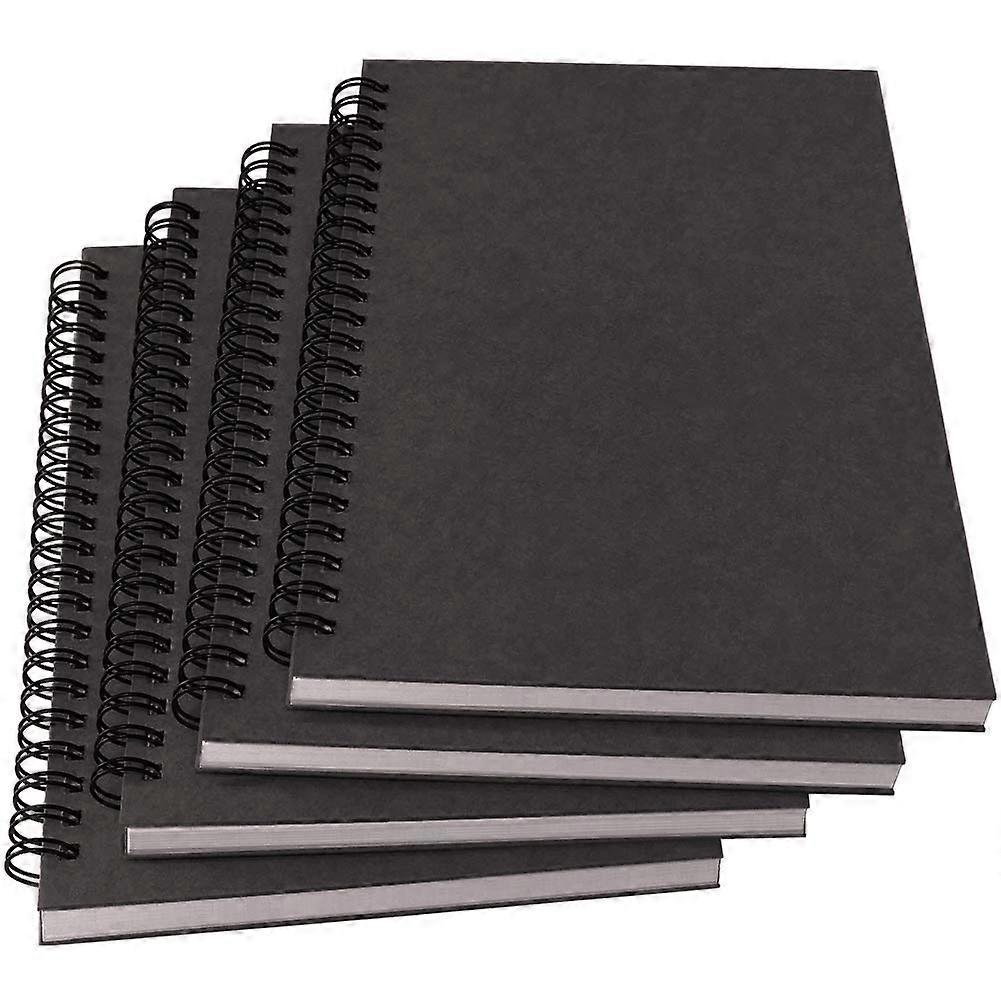 Notebook Spiral Journal Lined, A5, 100gsm Thick Paper Hard Kraft Cover, 60 Sheets (120 Pages), 8.4' x 6', Gray, 4 Pack