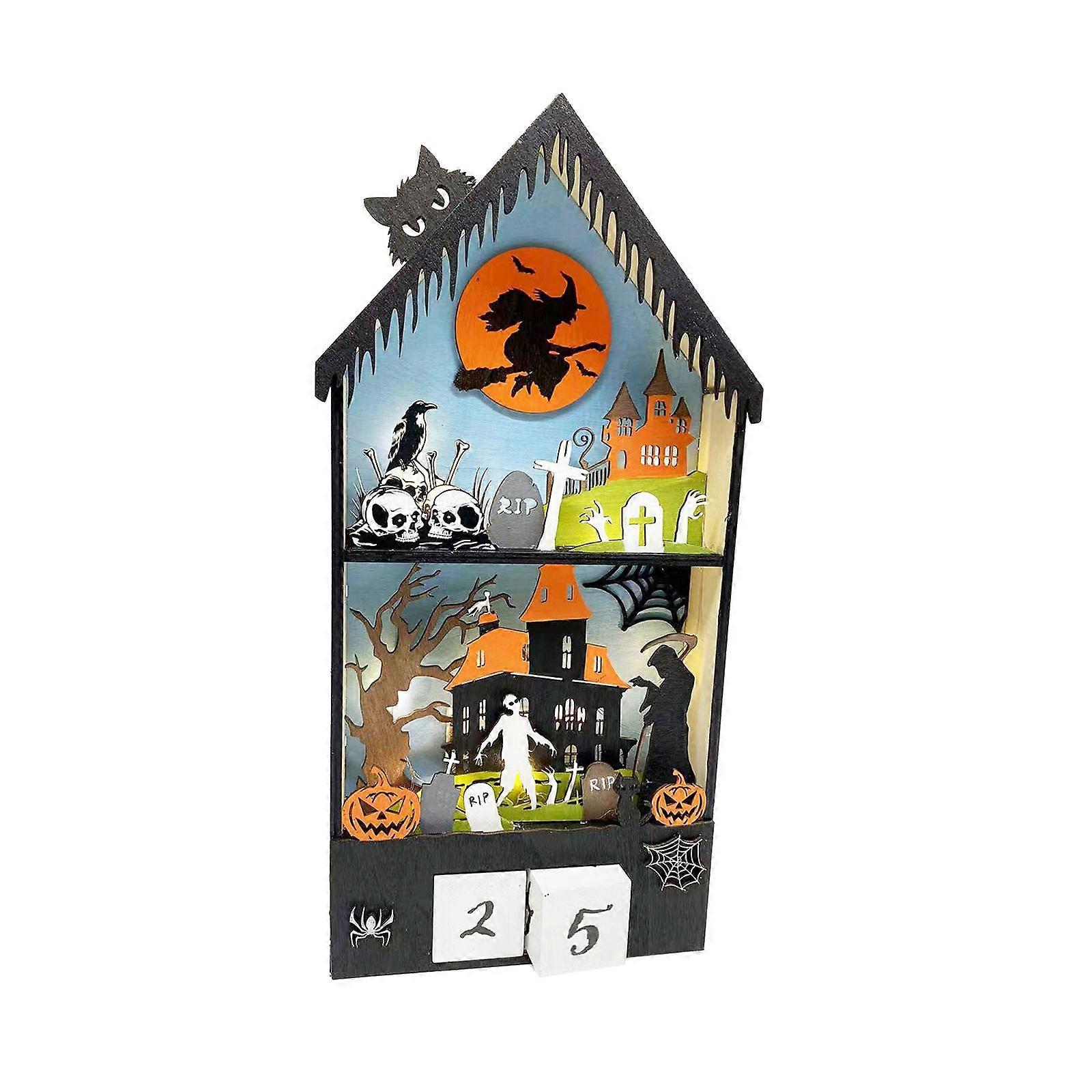 Halloween Clock Witch Plaque Hauntingly Fun Tabletop Kitchen Decoration
