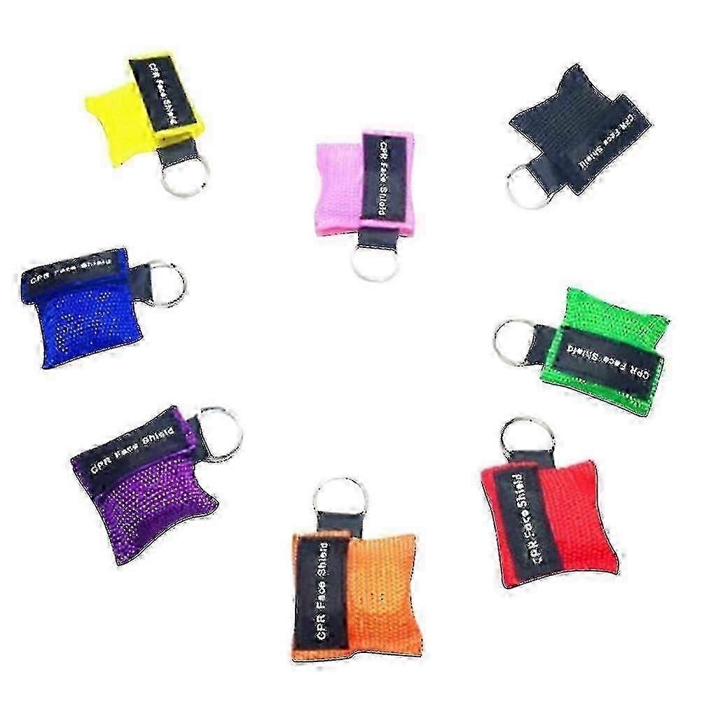 8 Pack Disposable CPR Mask Keychain First Aid Kit Essential