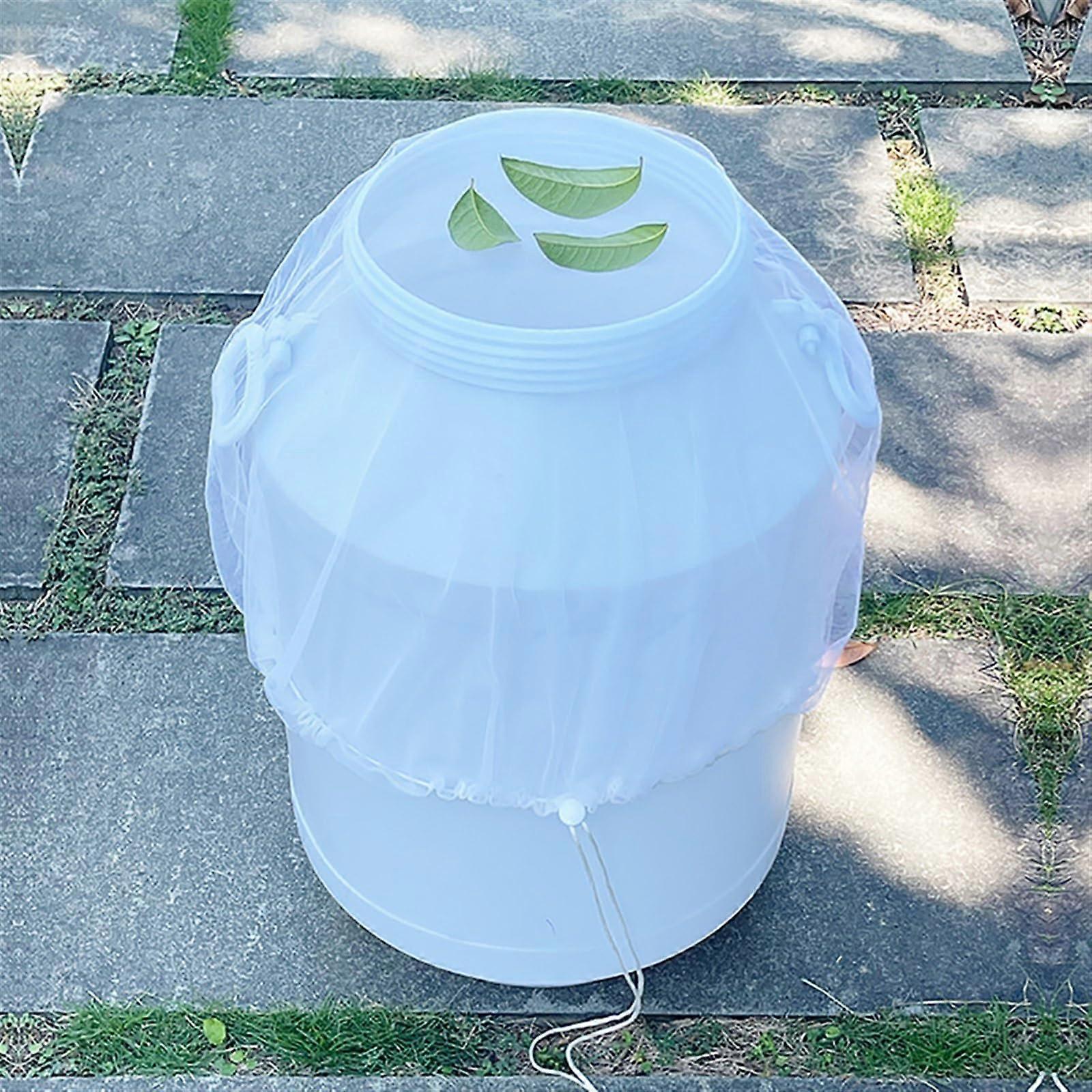Mesh Cover Net for Rain Barrels, Water Collection Buckets, Tank, Garden Rainwater Harvesting Tool, White Color