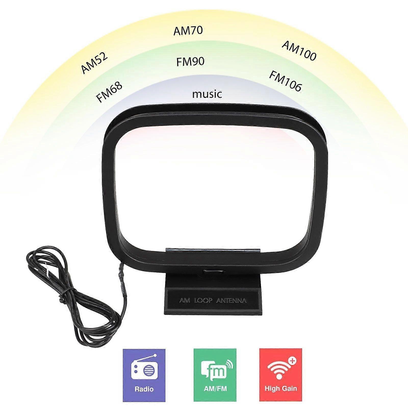 AM FM Loop Antenna 2 Pin Bare Wire Connector AM Antenna Cable Wire for Table Top Home Stereo Receiver Radio Receiver Indoor