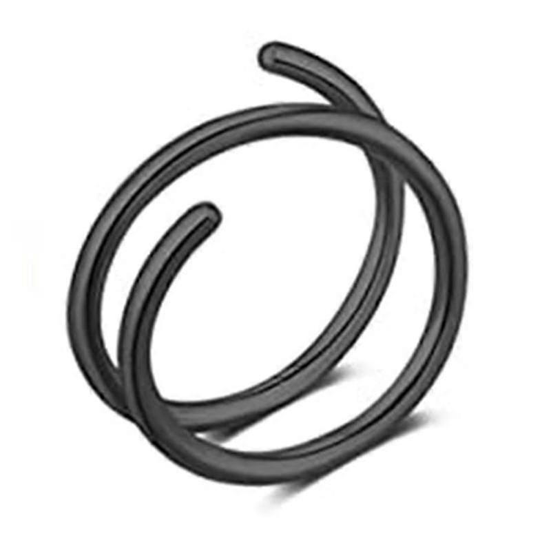 rustfritt stål dobbel spiral nesering enkelt gjennomboret kroppssmykker for kvinner menn