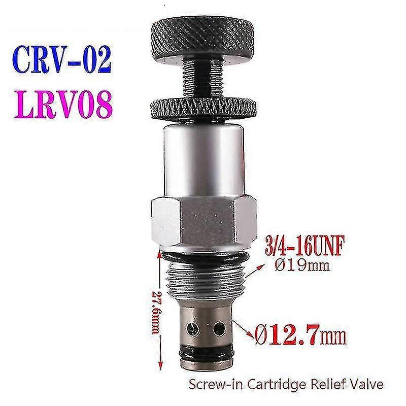 Hydraulic Relief Valve Lrv-08 Pressure Relief Valve Manual Adjustable Pressure Valve Overload Valve Threaded Cartridge Valve Sys