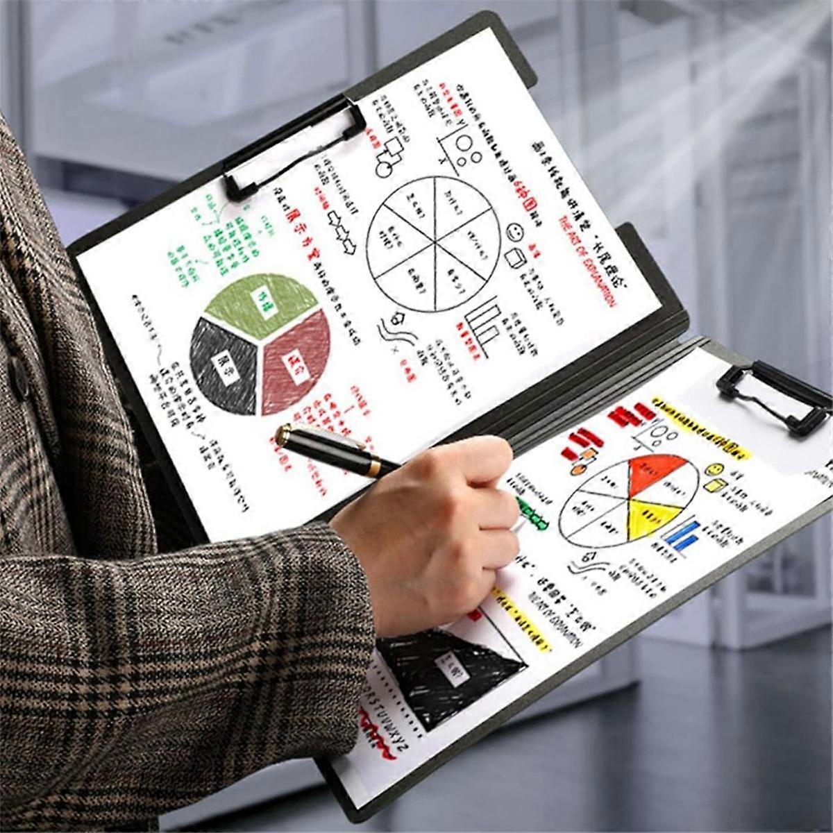 Dual Clip Clipboard Folder, 6-Pack A4 Foldable Clipboard Folder Flip