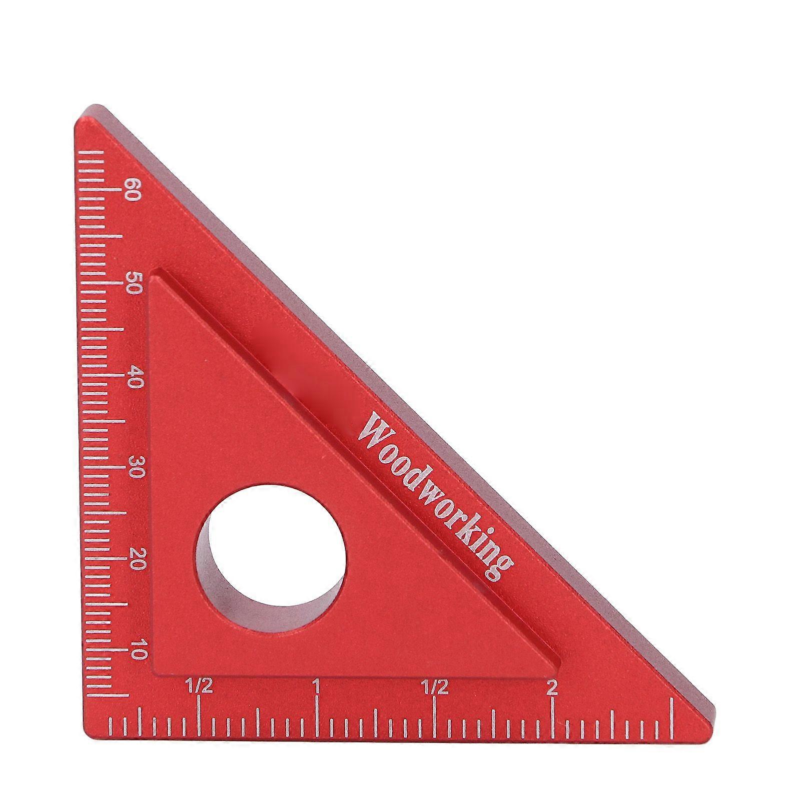 High quality Aluminum alloy double layer triangle ruler 45/90 with imperial