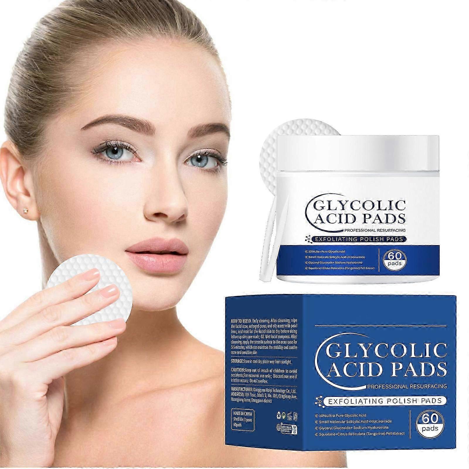 Exfoliating Pads - Glycolic Acid 20% Resurfacing Pads for Face with Vitamins B5, C & E - Face Pads with Salicylic Acid, Exfoliating Peel Pads for Face