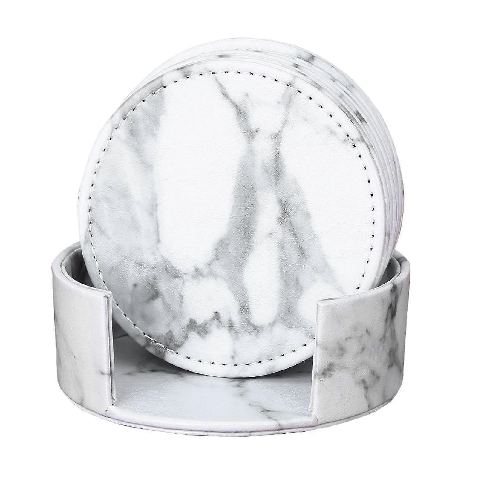 oshhni Stylish Marble Coasters Scratch Proof 6 Drink Coasters Tea Mug Protector