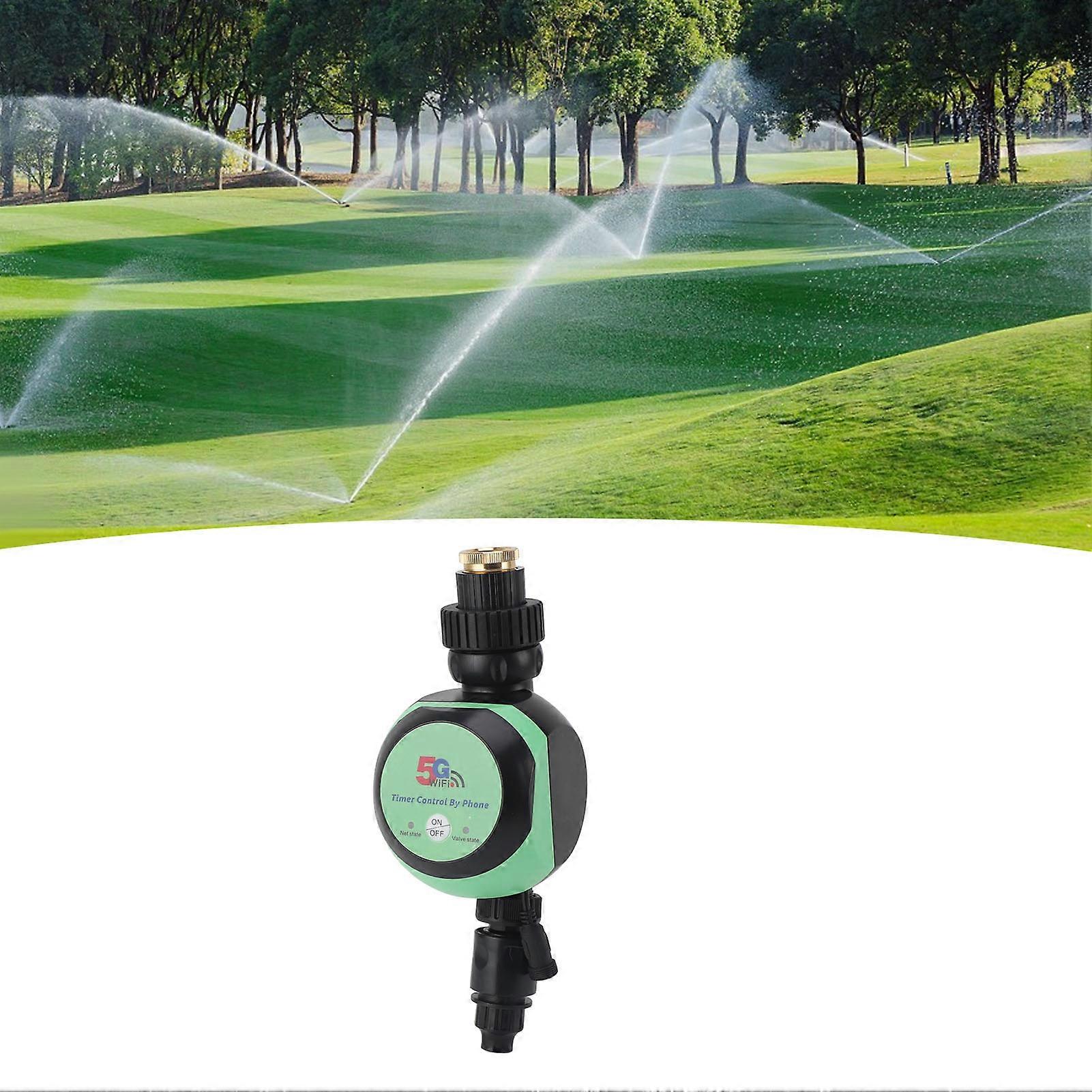 Wifi Irrigation Controller 5G Wifi Energy Saving BT Remote Control Watering Timer for Garden Balcony EU Plug 100‑240V