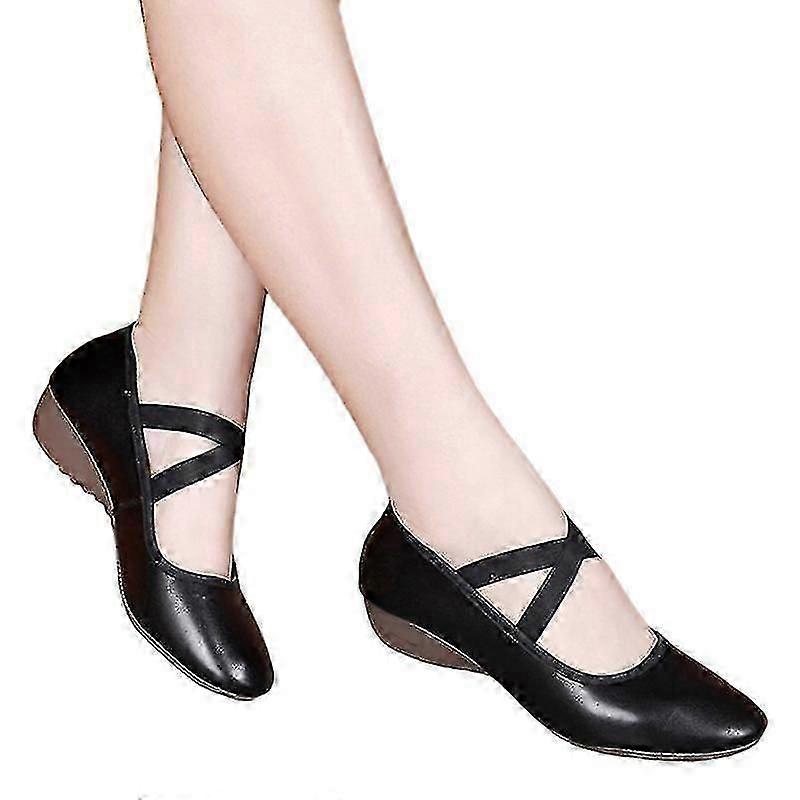 Women's Round Toe Lightweight Comfortable Soft Dance Practice Flats