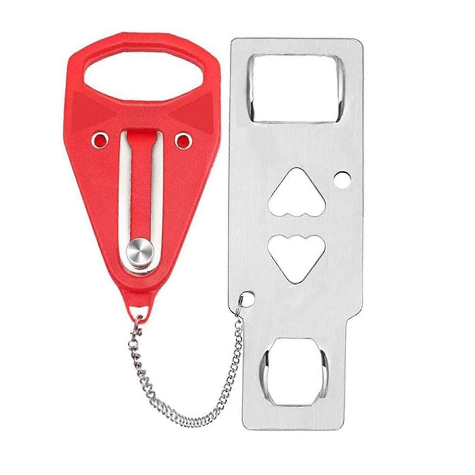App Controlled Door Stoppers Security Tool for Business Trip Adjustable Sturdy Alloy Construction Anti Intrusions Red