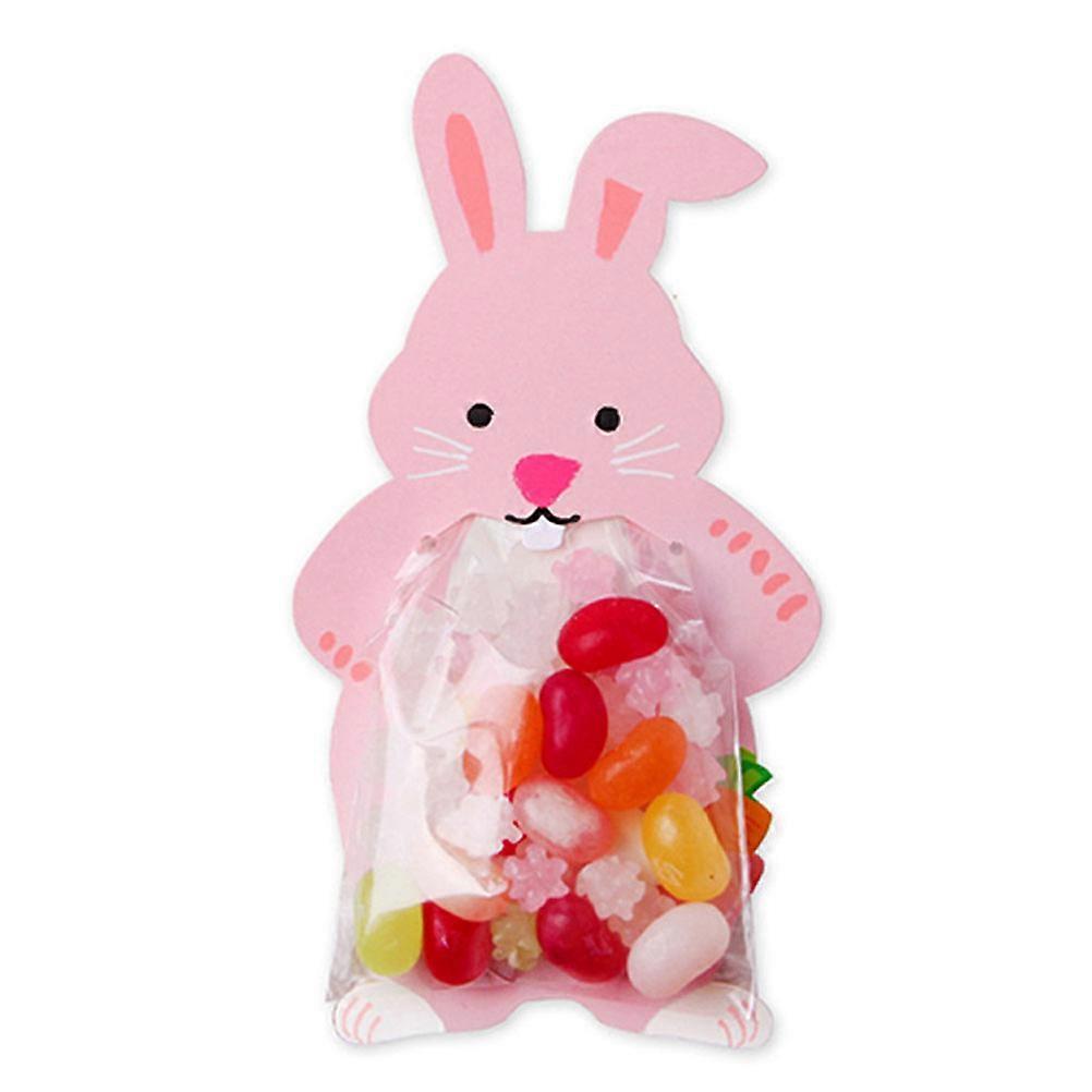 Snacks Bag Food Packaging Bag Rabbit Shape Pink Color For Candy Cookies 10Pcs