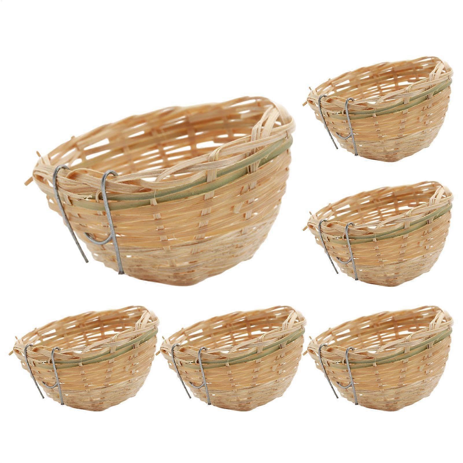 Woven Bird Nest - Set of 6 Woven Hummingbird Houses for Outdoor Nesting and Breeding, Perfect for Lawn and Garden
