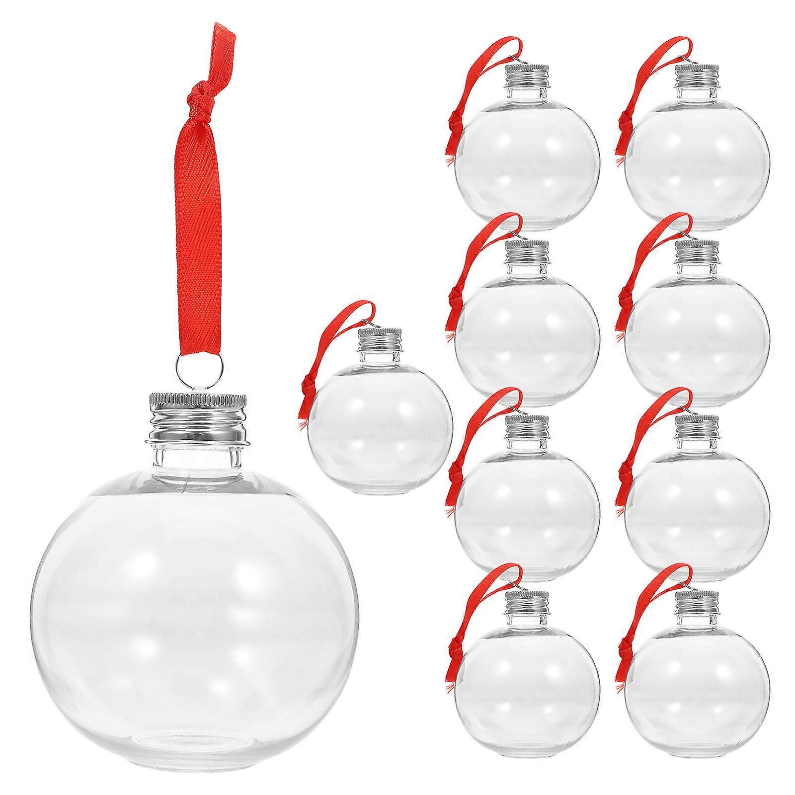 Candy Hanging Pendants For Christmas Round Bulb Shape PET Material 3.54X3.07X3.07in 10Pcs