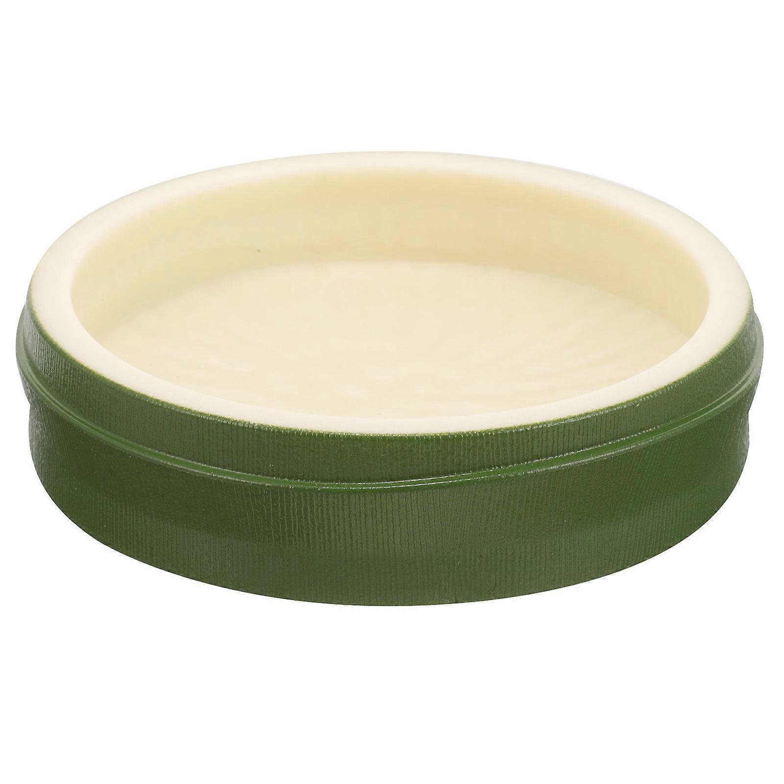 Reptile Water Tray Small Pets Feeding Bowl Plastic Container Reptile Feeder Round Versatile Design Non-Slip Bottom Easy to Clean 1Pcs